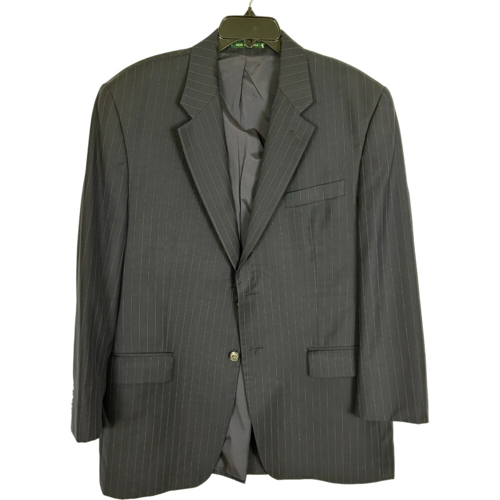 Lauren Ralph Lauren Suit Jacket Men’s 42R Wool Navy Blue Striped Macy’s Canada - Picture 1 of 7